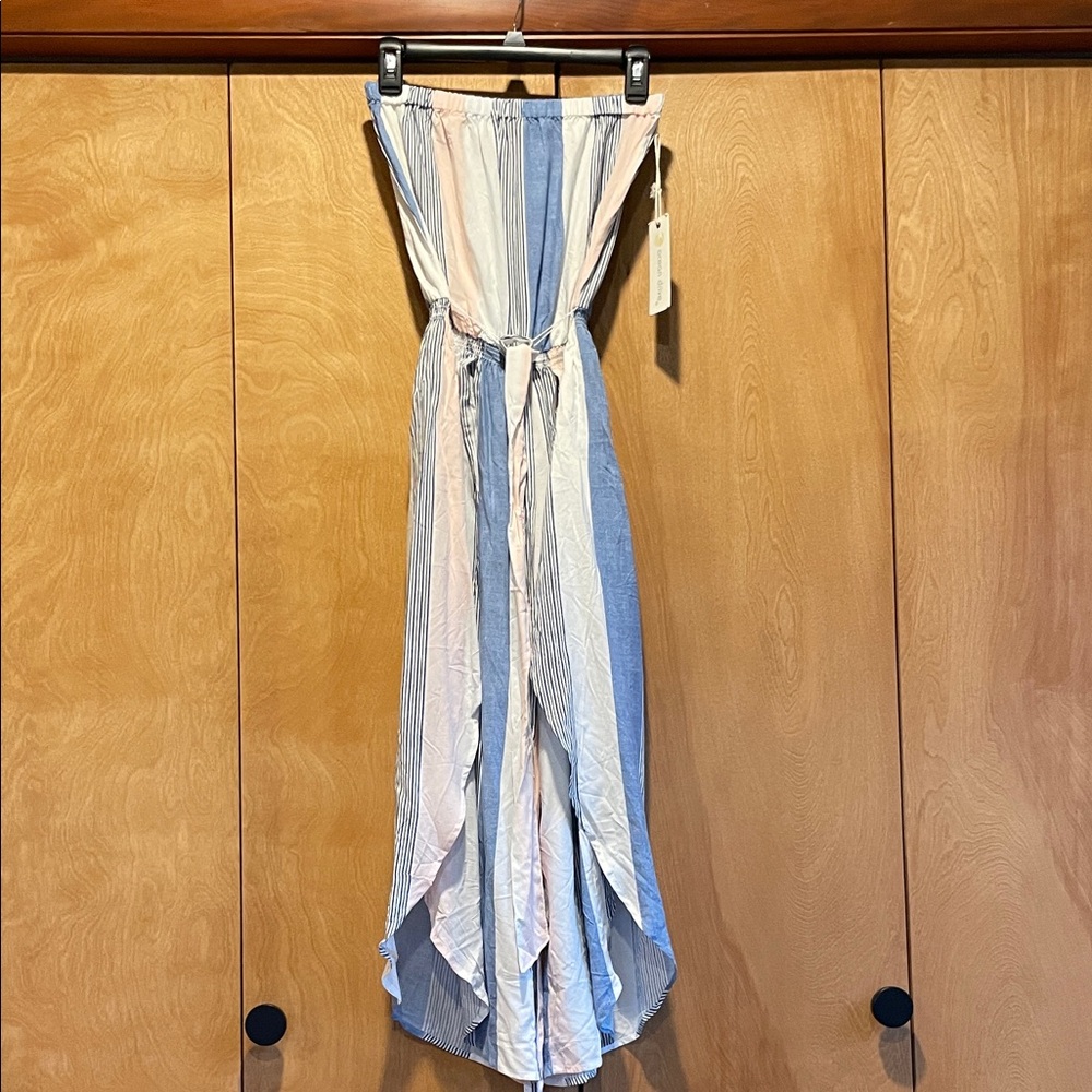 Striped Jumpsuit with Belt